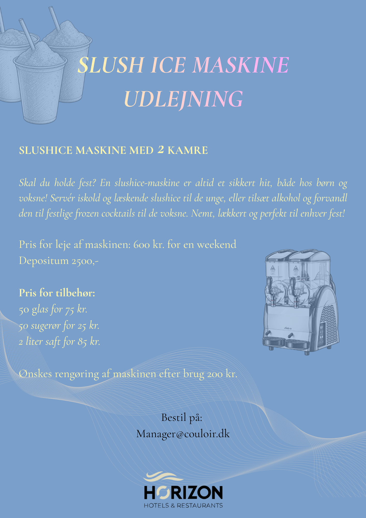 Slush ice maskine udlejning – Bandholm Badehotel